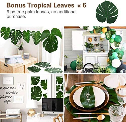 100 pcs Balloon Garland Arch Kit White Gold Confetti Balloons 100PCS Artificial Palm Leaves 6 PCS Balloons for Parties - If you say i do