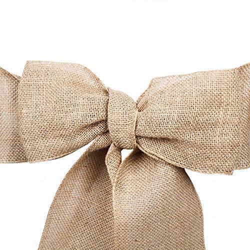 6"X108" Pack of 10 Natural Jute Burlap Chair Bow Sashes for Wedding Event Party Ceremony Reception Decoration Supplies Wholesale - If you say i do