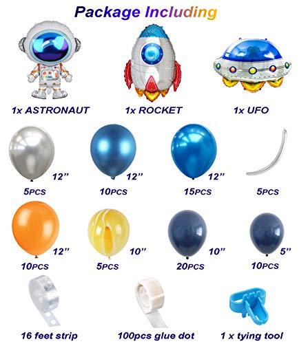 Outer Space Balloon Garland Kit, 88Pcs Universe Space Planets Party Balloon Garland Kit Included UFO Rocket Astronaut Balloons - If you say i do