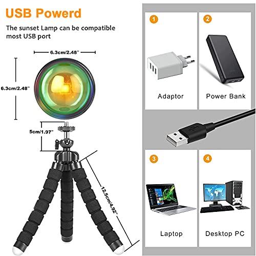 16 Colors Sunset Lamp Projector 360 Degree Rotation Color Changing Rainbow Projection Light Romantic Visual LED Light - If you say i do