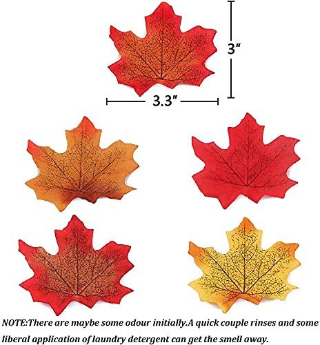 500PCS Fall Artificial Maple Leaves Thanksgiving Autumn Leaf Wedding Party Table Decor, Multicolored - If you say i do