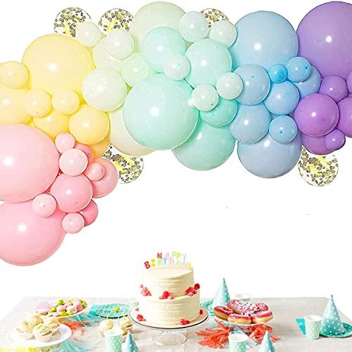 EBD Products Rainbow Party Decorations With White Balloon Garland