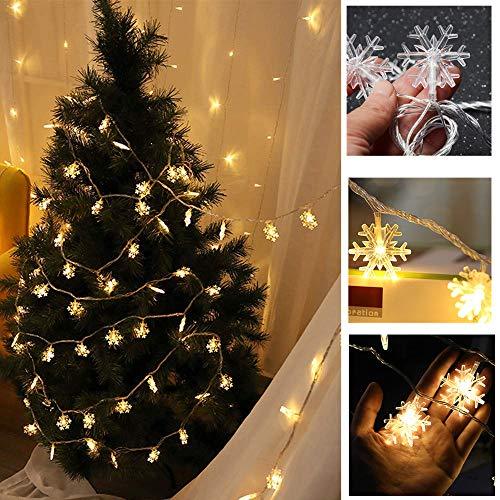Snowflake String Lights for Christmas 19.6 ft 40 LED Fairy Lights Battery Operated Waterproof for Xmas Garden Patio Bedroom Party Decor - If you say i do
