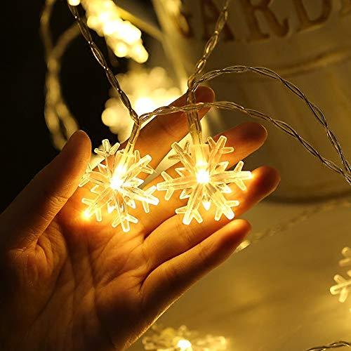 Snowflake String Lights for Christmas 19.6 ft 40 LED Fairy Lights Battery Operated Waterproof for Xmas Garden Patio Bedroom Party Decor - If you say i do