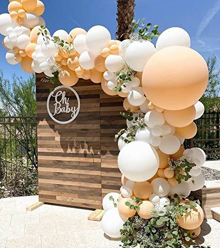164pcs Blush White Balloons Garland Arch Kit Peach Balloons Chrome Metallic Silver Latex Balloon for Fall Girls Birthday Wedding Bridal Shower - If you say i do