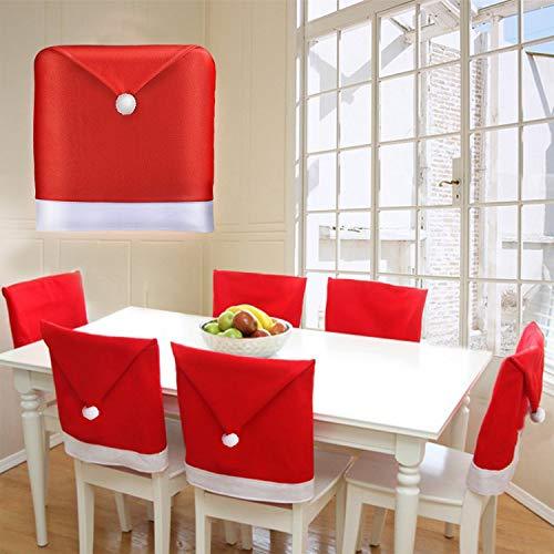 Christmas Chair Covers Set of 6 Christmas Decoration Santa Hat Chair Back Covers for Xmas Dinning Decoration Christmas - If you say i do