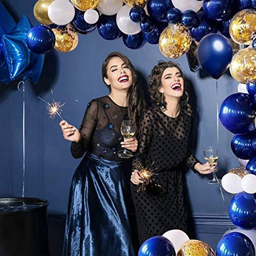 129Pcs Navy Blue Gold Balloon Arch Garland Kit, Navy White Gold Confetti Balloons for Graduation Party Baby Shower Wedding Birthday - If you say i do