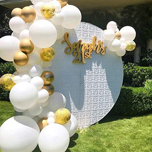 124Pcs Chrome Gold White and Double Skin with White Balloons for Wedding Birthday Baby Shower Graduation Anniversary - If you say i do