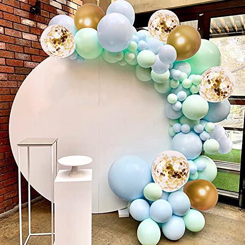 126Pcs Mint Green Balloon Blue Balloon Confetti Gold Metallic Balloons for Wedding Baby Shower Birthday - If you say i do