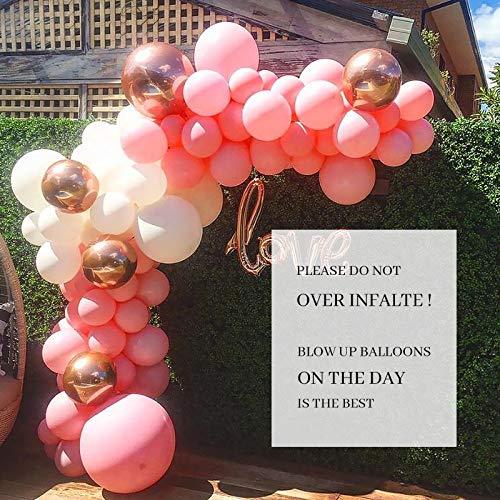 Rose Gold Pink Balloon Garland Kit 130 Pcs 12 Inch White Party Balloons Arch for Girl Baby Shower Bridal Shower Wedding Birthday Party Decorations - If you say i do