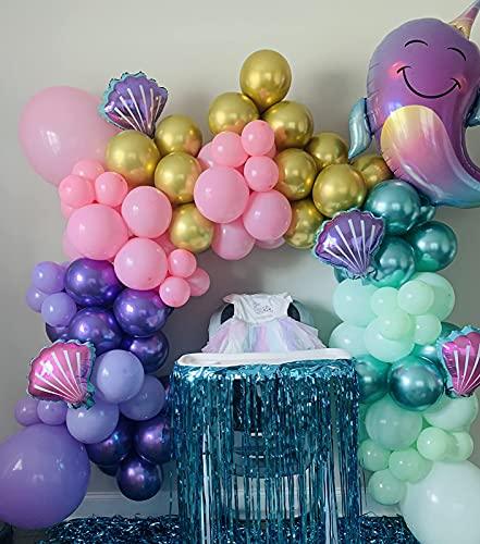 150pcs Mermaid Tail Balloon Garland Arch Kit, Mermaid Theme Girl Birthday Party Decorations Under the Sea Party Supplies - If you say i do