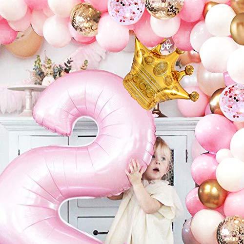 62Pcs Pink Gold Confetti Latex Balloons Kit, 12 Inch Pink White Gold Helium Balloons Party Supplies - If you say i do
