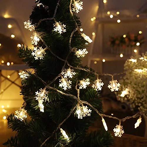 Snowflake String Lights for Christmas 19.6 ft 40 LED Fairy Lights Battery Operated Waterproof for Xmas Garden Patio Bedroom Party Decor - If you say i do
