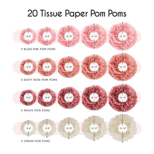 20-Piece Party Decoration Kit Hanging Tissue Paper Pom Poms for Weddings and Other Special Occasions - If you say i do