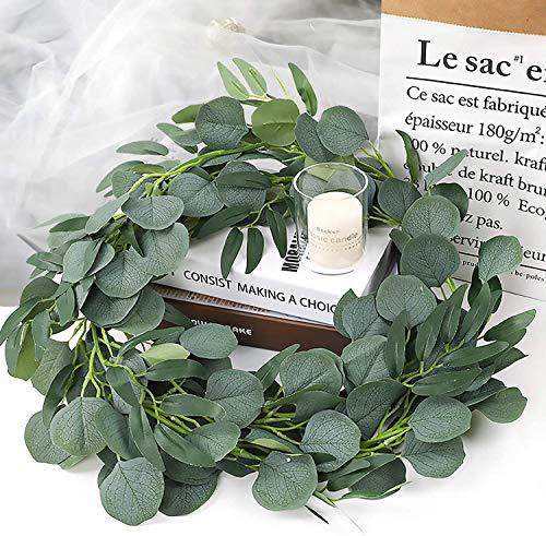 hanging eucalyptus plant for sale 5 Pack 5.9ft Artificial Eucalyptus Garland with Willow Leaves Greenery – If you say i do