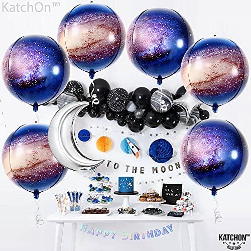 Galaxy Balloons for Galaxy Party Decorations - Galaxy Party Supplies | Large 22 Inch 360 Round Sphere 4D Space Balloons for Galaxy Birthday - If you say i do