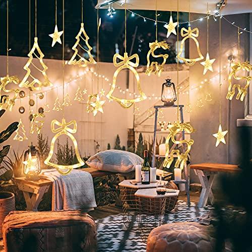 Christmas Lights 120 LED String Lights Twinkle Star Curtain Lights with 8 Flashing Modes for Christmas Trees, Windows, Wall, New Year - If you say i do