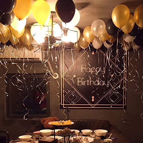 72 Pack Black Gold Confetti Balloons Kit, Black Gold White Balloons and Gold Confetti with Ribbons for Birthday Wedding Baby Shower Party Decorations - If you say i do