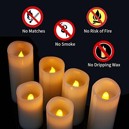 Set of 12 Flameless Candles Battery Operated LED Pillar Electric Unscented Candles with Remote Control Cycling 24 Hours Timer - If you say i do