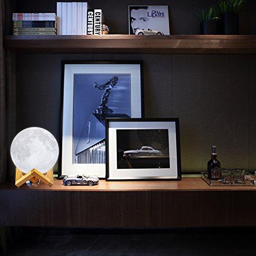 Moon Lamp, 16 Colors LED Night Light 3D Printing Moon Light with Stand & Remote/Touch Control and USB Rechargeable - If you say i do