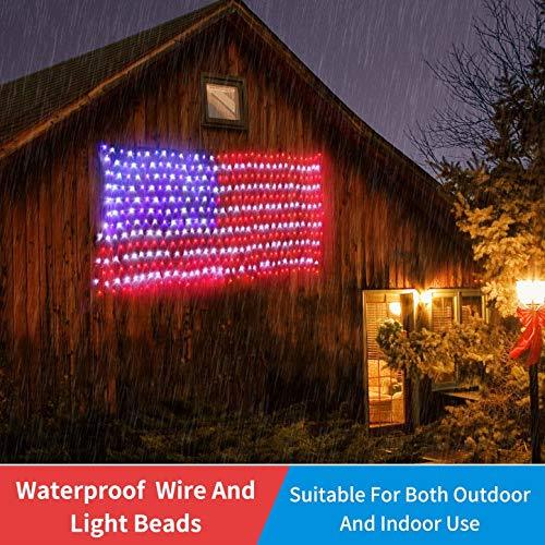 American Flag Lights, 420 Super Bright LEDs Flag Net Light,Waterproof US Flag Light for Memorial Day Independence Day July 4th - If you say i do