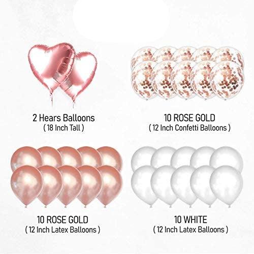 Rose Gold Happy Birthday Balloons Banner 16inch Tall Set for Her Birthday Party Decorations and Supplies Kit - If you say i do