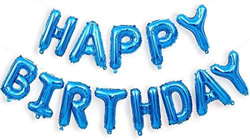16 Inch Blue Happy Birthday Balloons Banner, Aluminum Foil Letters Balloons for Birthday Decorations Party Supplies - If you say i do
