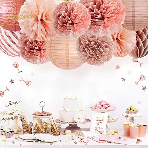 12PCS Elegant Party Supplies Tissue Pom Poms Paper Lantern Glitter Confetti 30G for Wedding Bridal Shower Baby Shower Birthday Party - If you say i do