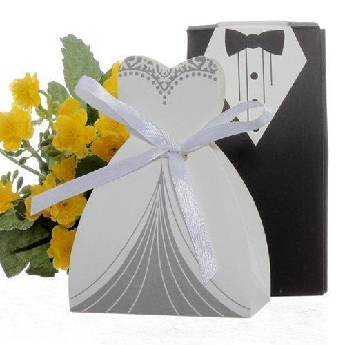 100pcs Party Wedding Favor Dress & Tuxedo Bride and favor Boxes - If you say i do