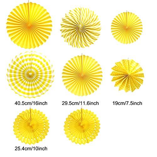 Tissue Paper Pom Poms Flower Fan and Honeycomb Balls for Birthday Baby Shower Wedding Festival Decorations - Yellow - If you say i do