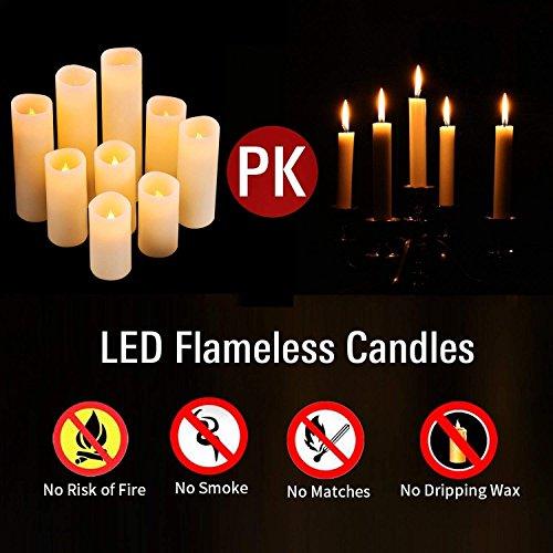 Flameless Candles Led Candles Pack of 9 (H 4" 5" 6" 7" 8" 9" x D 2.2") Ivory Battery Candles with Remote Timer - If you say i do