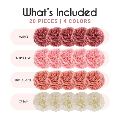 20-Piece Party Decoration Kit Hanging Tissue Paper Pom Poms for Weddings and Other Special Occasions - If you say i do