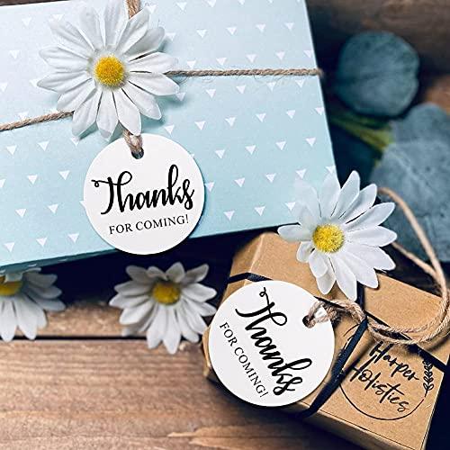 2" Thanks for Coming Tags,100 PCS Round Tags,Kraft Paper Gift Tags with 100 Feet Natural Jute Twine Perfect for Baby Shower,Wedding Party Favor - If you say i do