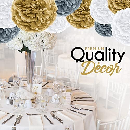 20-Piece Party Decoration Kit ââ‚?Hanging Tissue Paper Pom Poms for Weddings, Bridal Showers, Birthdays and Other Special Occasions - If you say i do