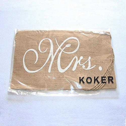 Mr and Mrs Burlap Banner Chair Signs Garland for Vintage Rustic Wedding, Bridal Shower, Engagement Party Decorations, 2pcs - If you say i do