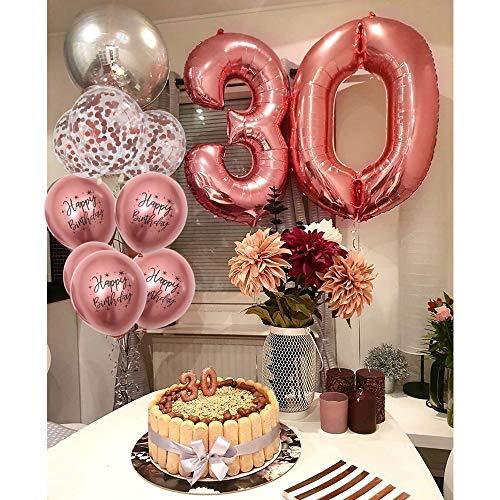 12inch 50pcs Rose Gold Chrome Metallic Latex Balloons Printed Happy Birthday Balloons and Rose Gold Confetti Balloons - If you say i do