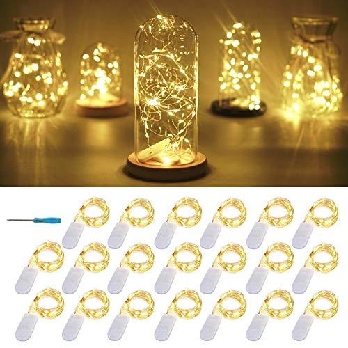20 Packs Fairy String Lights, 6.6FT 20 LEDs Battery Operated Silver Copper Wire Starry String Light for DIY Party Christmas - If you say i do