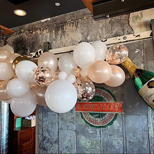 105Pcs 12Inch Balloon Garland Including Chrome Gold, White, Blush Pearl Confetti Balloons Decorations Backdrop Ideal for Wedding Birthday - If you say i do