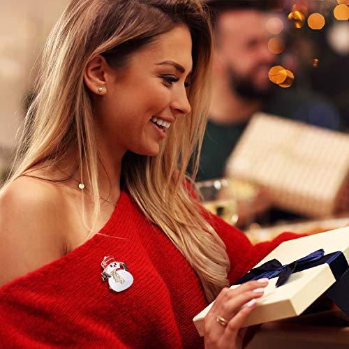 9 Pieces Christmas Brooch Pin Set with Rhinestone Crystal Christmas Decorations - If you say i do