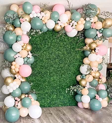 124PCS Sage Olive Green Blush Pink Peach Balloons Balloon Garland Arch Kit - If you say i do