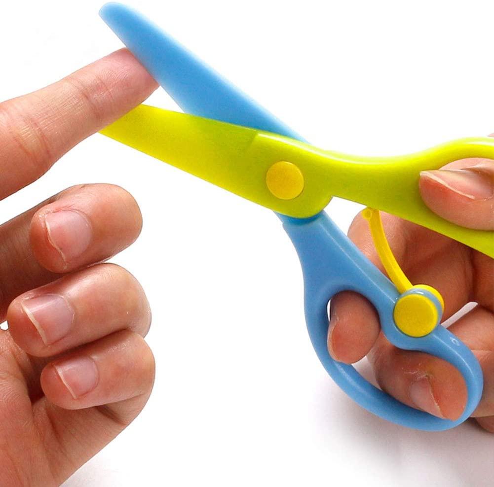 Preschool Training Scissors,4Pcs Children Safety Scissors Pre-School Training Scissors Safety Scissors Art Craft Scissors - If you say i do