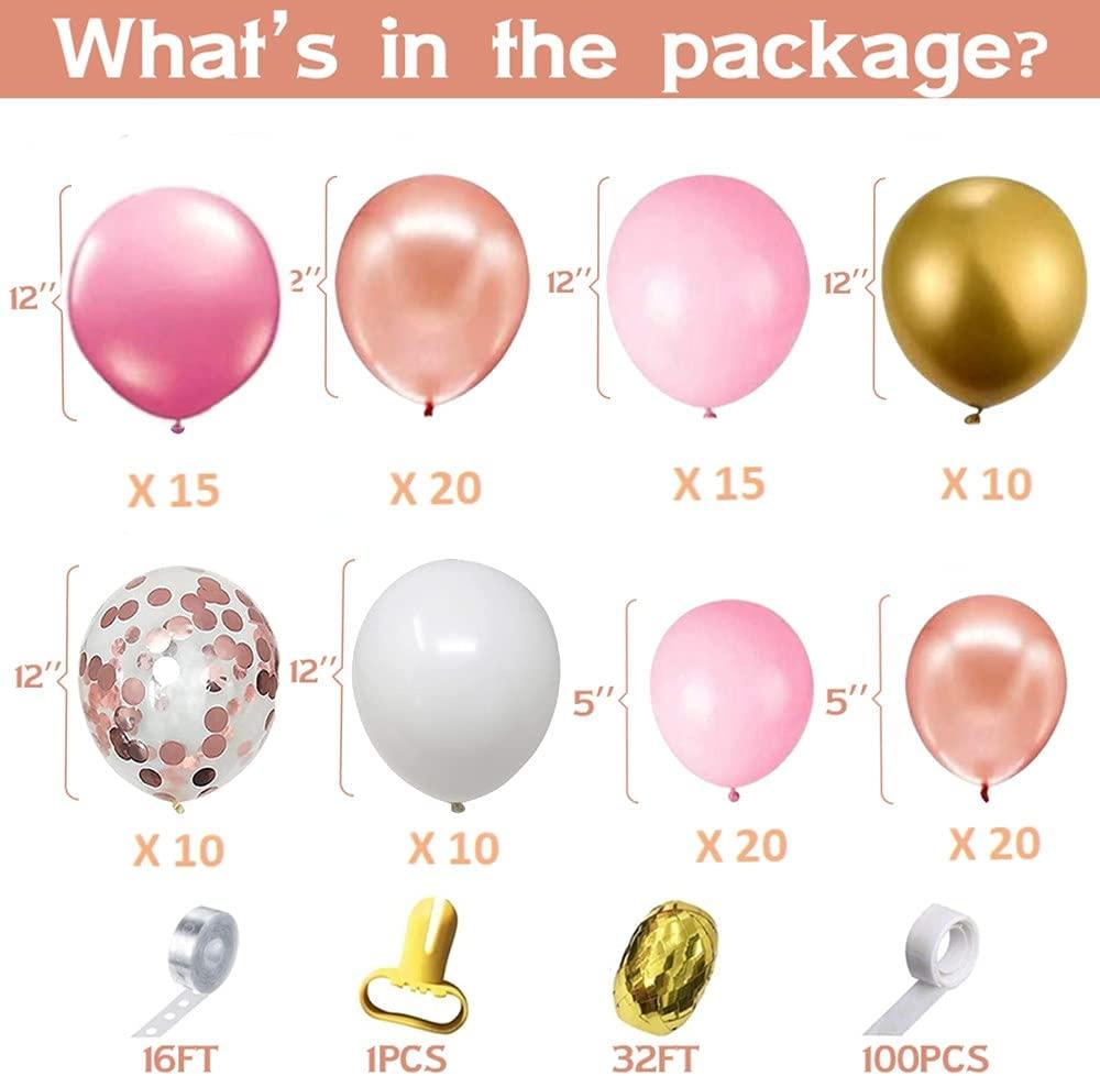 150pcs Rose Gold Pink Butterfly Balloon Garland Arch Kit Theme Baby Shower Birthday Bachelorette Party - If you say i do
