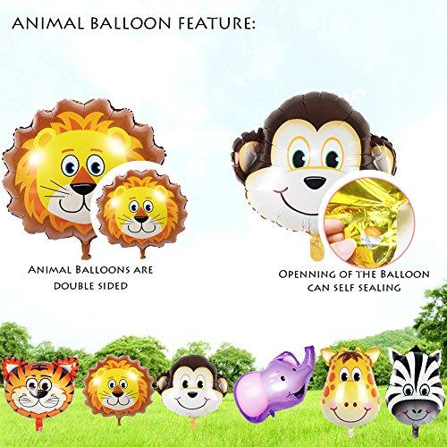 JUNGLE SAFARI ANIMALS BALLOONS, 6pcs 22 Inch Giant Zoo Animal Balloons Kit For Jungle Safari Animals Theme Birthday Party Decorations - If you say i do