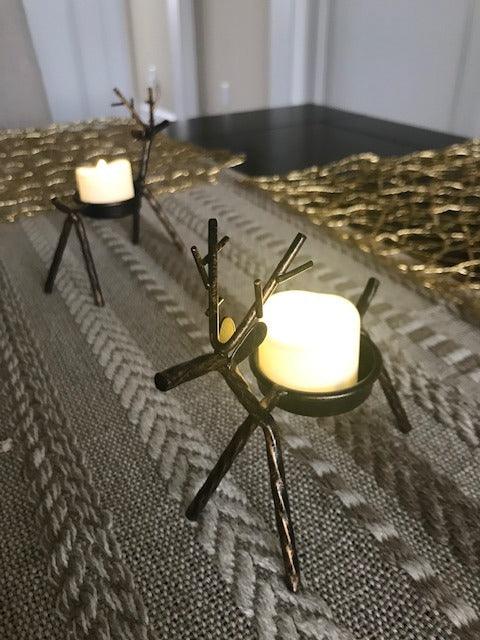 Set of 6 Reindeer Tea Light Holders - If you say i do