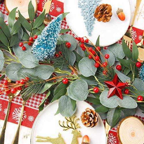 4 Packs 6.5 Feet Artificial Silver Dollar Eucalyptus Leaves Garland with Willow Vines Twigs Leaves for Wedding Decor - If you say i do