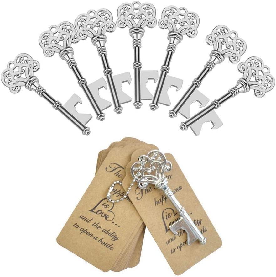 50PCS Vintage Skeleton Key Bottle Opener, Wedding Favors Key Bottle Opener - If you say i do