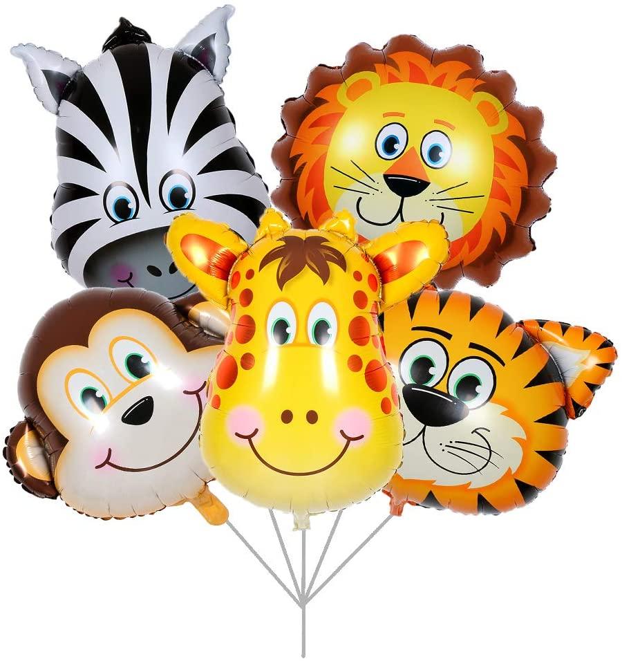 5pcs 32 Inch Tiger Lion Zebra Monkey Graffe Foil Balloons Animal Balloons for Child Birthday Party Supplies Cute Baby Shower Decorations - If you say i do