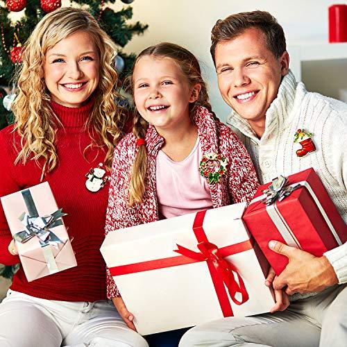 9 Pieces Christmas Brooch Pin Set with Rhinestone Crystal Christmas Decorations - If you say i do