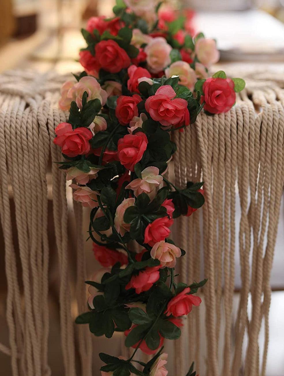 8pcs 65.6Ft Flower Garland, Fake Rose Vine Artificial Flowers Ivy Garland for Wedding Arch - If you say i do