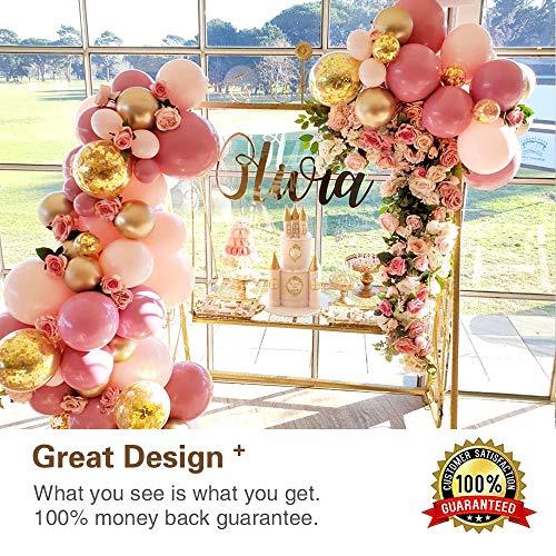 134Pcs Pink and Gold Confetti Balloons, Balloon Garland Arch Kit, Pink and Gold Balloons for Parties - If you say i do